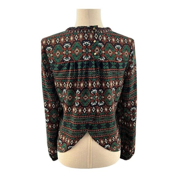 Dolce Vita Open Back Blouse~Size XS~Tribal Pattern Geometric Print Classic L6 21 - Picture 4 of 12